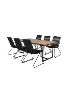 Matgrupp Khung med Bois matstolar, 200 × 100 cm 2