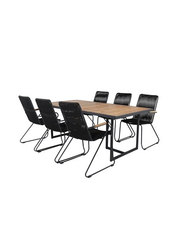 Matgrupp Khung med Bois matstolar, 200 × 100 cm