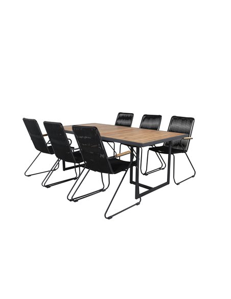Matgrupp Khung med Bois matstolar, 200 × 100 cm