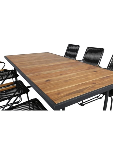 Matgrupp Khung med Bois matstolar, 200 × 100 cm