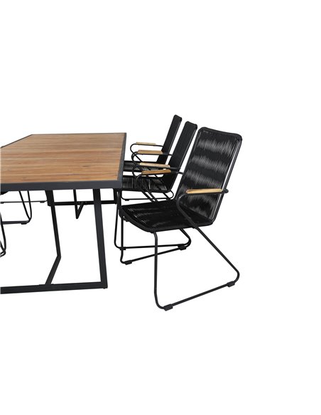 Matgrupp Khung med Bois matstolar, 200 × 100 cm