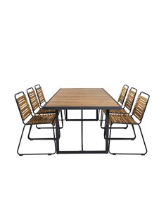 Matgrupp Khung med Bois matstolar, 200 × 100 cm