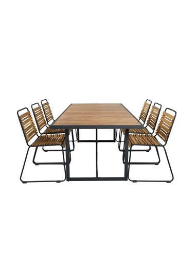 Matgrupp Khung med Bois matstolar, 200 × 100 cm