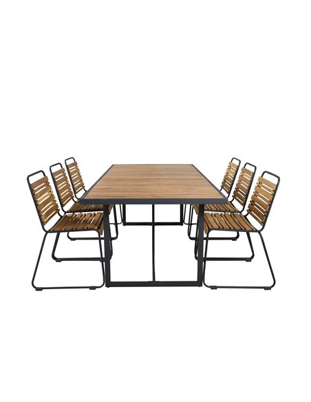 Matgrupp Khung med Bois matstolar, 200 × 100 cm