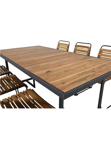 Matgrupp Khung med Bois matstolar, 200 × 100 cm