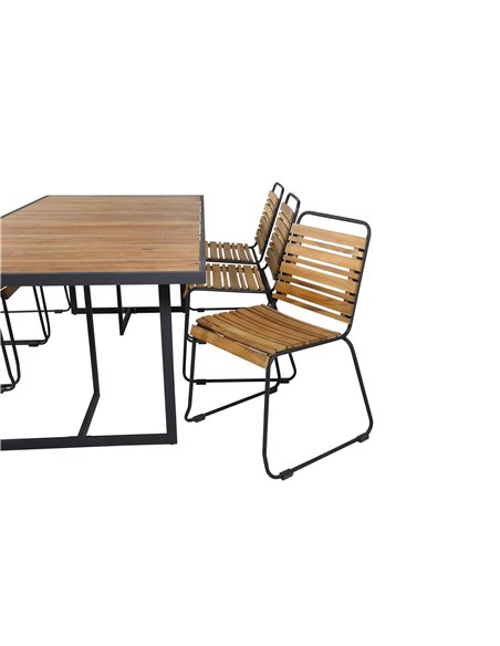 Matgrupp Khung med Bois matstolar, 200 × 100 cm