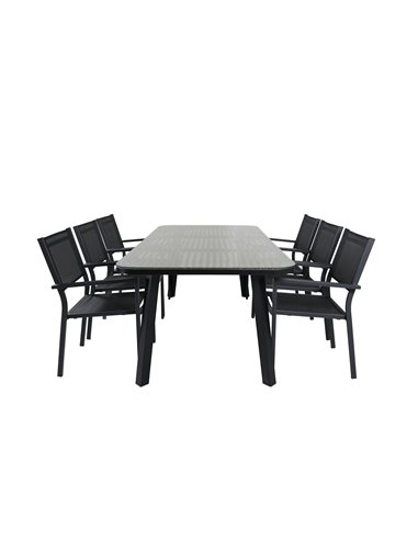 Matgrupp Paola med Copacabana matstolar, 200 × 100 cm