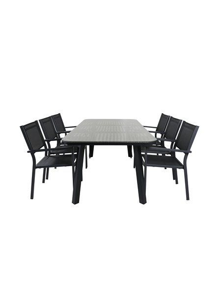 Matgrupp Paola med Copacabana matstolar, 200 × 100 cm