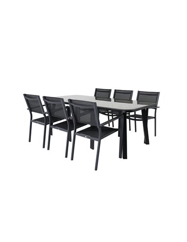 Matgrupp Paola med Copacabana matstolar, 200 × 100 cm