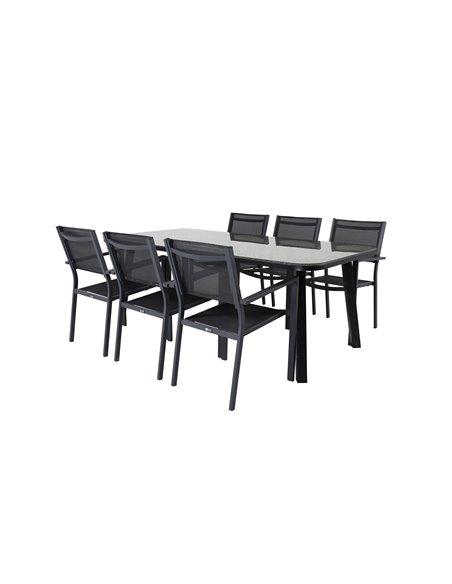 Matgrupp Paola med Copacabana matstolar, 200 × 100 cm