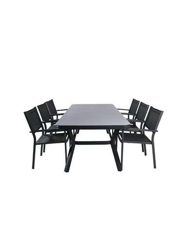 Matgrupp Virya med Copacabana matstolar, 200 × 100 cm