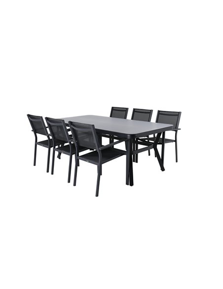 Matgrupp Virya med Copacabana matstolar, 200 × 100 cm