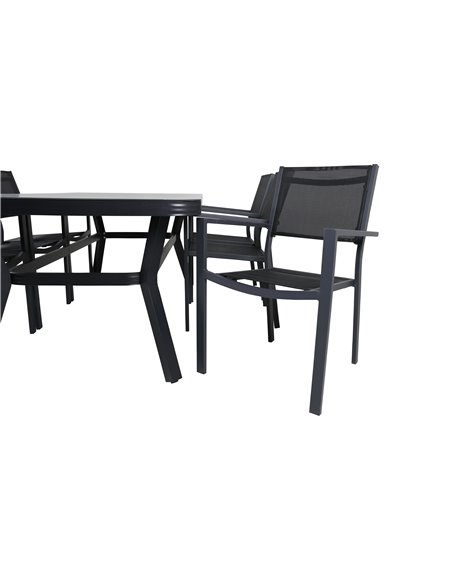 Matgrupp Virya med Copacabana matstolar, 200 × 100 cm