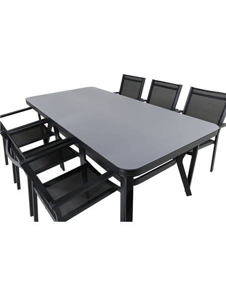 Matgrupp Virya med Copacabana matstolar, 200 × 100 cm