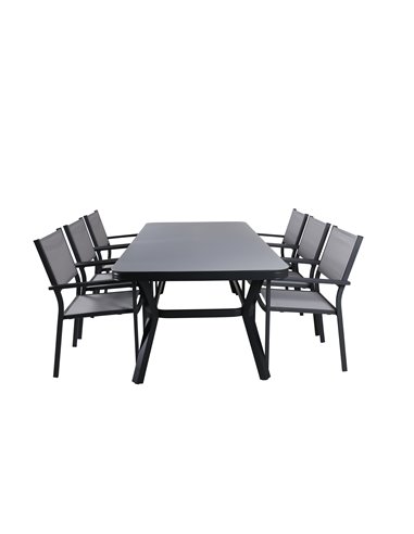 Matgrupp Virya med Copacabana matstolar, 200 × 100 cm
