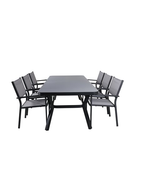 Matgrupp Virya med Copacabana matstolar, 200 × 100 cm