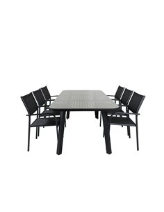 Matgrupp Paola med Santorini matstolar, 200 × 100 cm