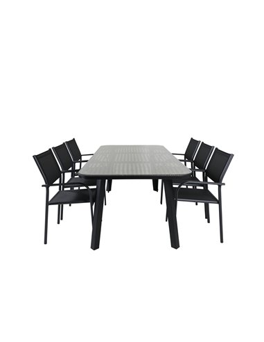 Matgrupp Paola med Santorini matstolar, 200 × 100 cm