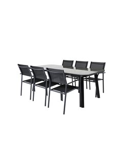 Matgrupp Paola med Santorini matstolar, 200 × 100 cm 2
