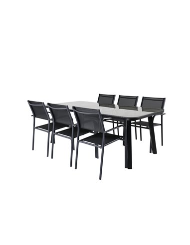 Matgrupp Paola med Santorini matstolar, 200 × 100 cm