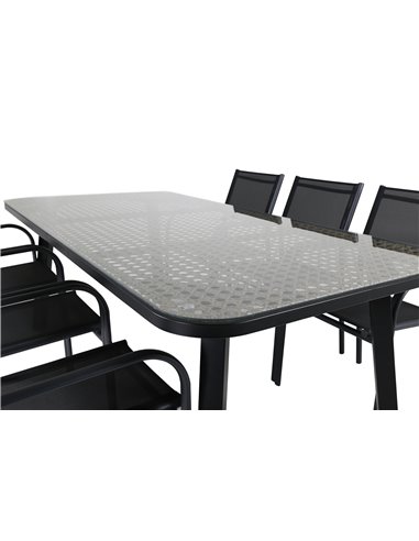 Matgrupp Paola med Santorini matstolar, 200 × 100 cm