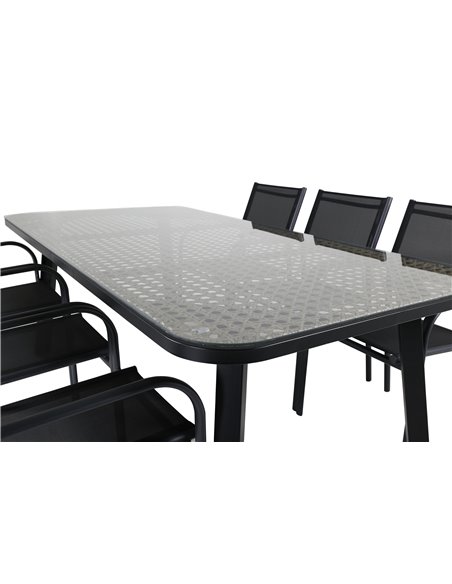 Matgrupp Paola med Santorini matstolar, 200 × 100 cm