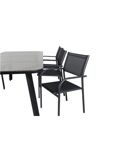 Matgrupp Paola med Santorini matstolar, 200 × 100 cm