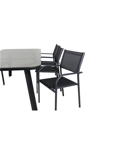 Matgrupp Paola med Santorini matstolar, 200 × 100 cm