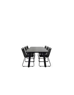 Matgrupp Paola med Lindos matstolar, 200 × 100 cm
