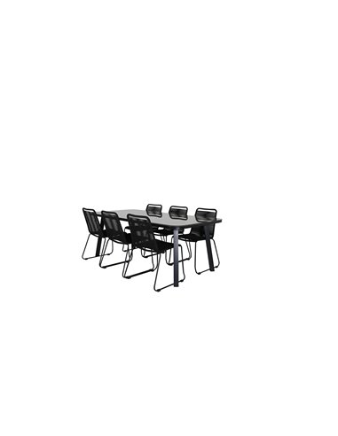Matgrupp Paola med Lindos matstolar, 200 × 100 cm