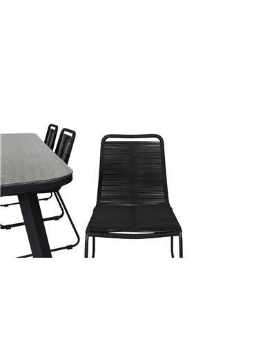 Matgrupp Paola med Lindos matstolar, 200 × 100 cm