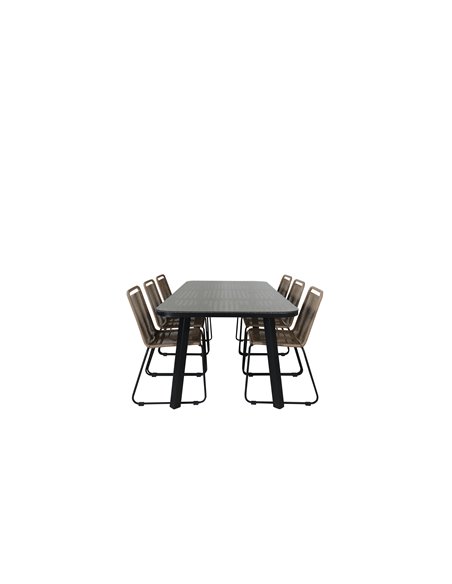 Matgrupp Paola med Lindos matstolar, 200 × 100 cm