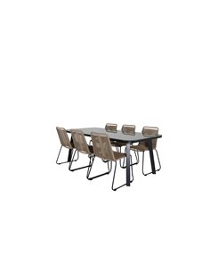 Matgrupp Paola med Lindos matstolar, 200 × 100 cm 2