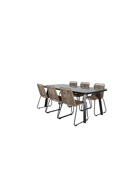 Matgrupp Paola med Lindos matstolar, 200 × 100 cm