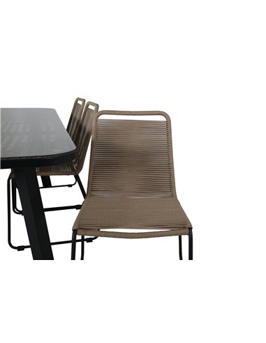 Matgrupp Paola med Lindos matstolar, 200 × 100 cm