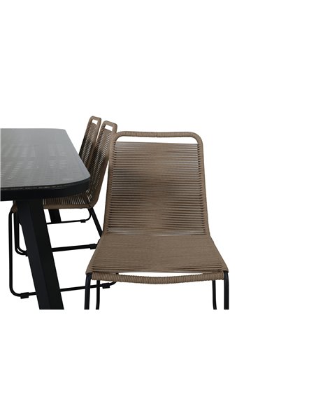 Matgrupp Paola med Lindos matstolar, 200 × 100 cm