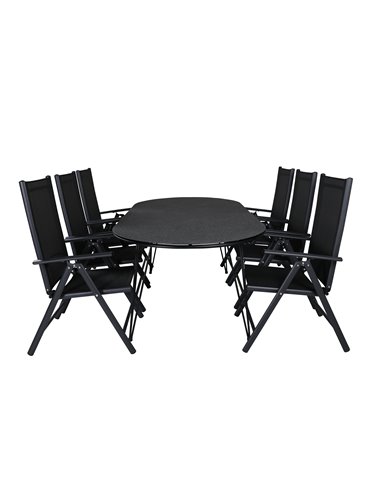Matgrupp Viga med Break matstolar, 200 × 100 cm