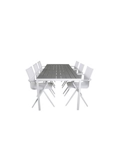 Matgrupp Break med Alina matstolar, 205 × 90 cm