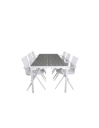 Matgrupp Break med Alina matstolar, 205 × 90 cm