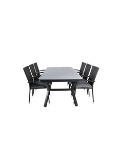 Matgrupp Virya med Anna matstolar, 200 × 100 cm