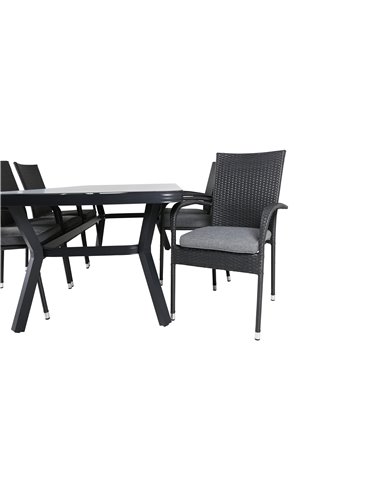 Matgrupp Virya med Anna matstolar, 200 × 100 cm