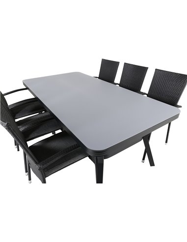 Matgrupp Virya med Anna matstolar, 200 × 100 cm