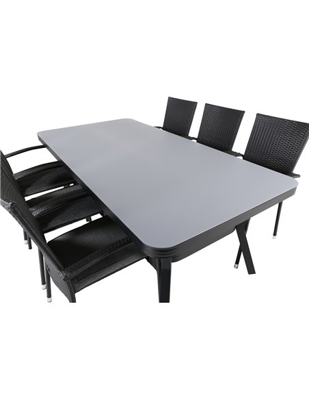 Matgrupp Virya med Anna matstolar, 200 × 100 cm
