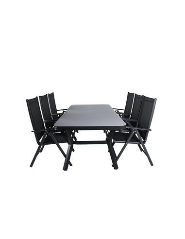 Matgrupp Virya med Break matstolar, 200 × 100 cm