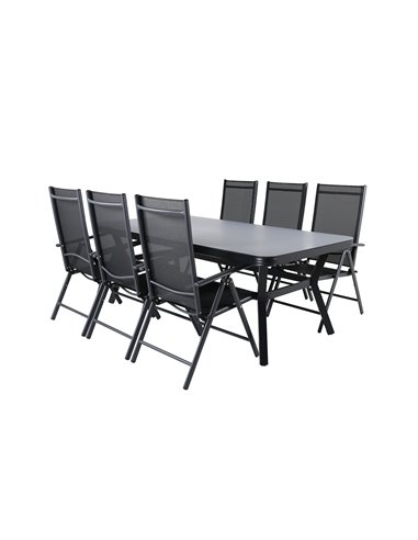 Matgrupp Virya med Break matstolar, 200 × 100 cm
