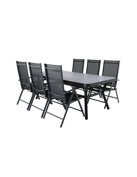 Matgrupp Virya med Break matstolar, 200 × 100 cm