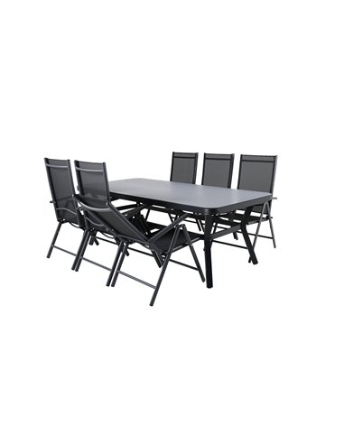 Matgrupp Virya med Break matstolar, 200 × 100 cm