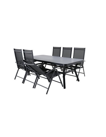 Matgrupp Virya med Break matstolar, 200 × 100 cm