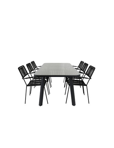 Matgrupp Paola med Lindos matstolar, 200 × 100 cm