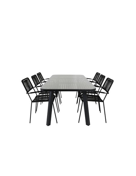 Matgrupp Paola med Lindos matstolar, 200 × 100 cm